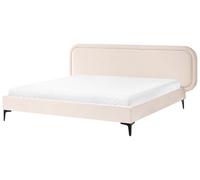 Bed Velvet SUZETTE 180 x 200 cm (EU Super King) Light Beige