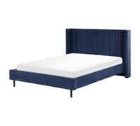 Beliani Bed Velvet Villette 160 X 200 Cm (Eu King Size) Navy Blue