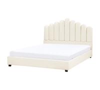Bed Velvet VINCENNES 140 x 200 cm (EU Double) Off-White