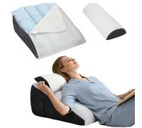 Bed Wedge Pillow, 10-in-1 Memory Foam Sleeping Support Pillow with Headrest, Adjustable Incline Triangle Orthopedic Cushion for Sleep Apnea, Acid Reflux, GERD, Back Neck Pain, Snoring, Leg Elevation