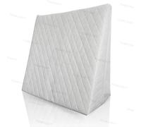 Bed Wedge Pillow for Back Pain Relief | Acid Reflux Pillow for GERD issues, Heartburn & Anti Snoring - Orthopedic Memory Foam Pillow with Removable Cover (Quilted, 58cm X 58cm X 13cm)