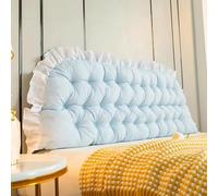 Bed Wedge Pillow for Headboard King Twin Double Queen, Luxury Reading Pillow for Bed Adult, Large Bed Rest Reading Wedge Headboard Backrest Tufted Pillow,blue,200X50X5cm