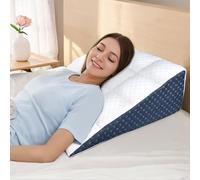 Bed Wedge Pillow, High-density Foam Triangle Pillow for Sleep Apnea, Acid Reflux, Snoring, 8.3Inch for Leg Elevation, Back Support for Sitting Up in Bed, Incline Cushion for Sleeping Upright, Reading