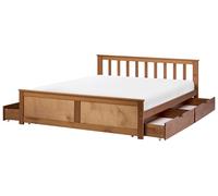 Bed with 4 Drawers OLENDON Pine Wood Brown 120 x 200 cm (EU Small Double)