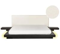 Bed with LED Boucle ZEN 180 x 200 cm (EU Super King) LED Dark Ash Wood