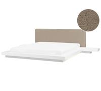 Bed with LED Boucle ZEN 180 x 200 cm (EU Super King) White