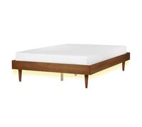Bed with LED TOUCY 140 x 200 cm (EU Double) Brown Ash Wood
