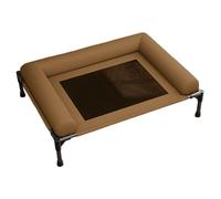 Bed with Side Frame, Fully Breathable Support, Resistant Oxford Mesh, Quick Assembly, Brown M
