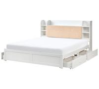 Bed with Storage Drawers BIZOU White 180 x 200 cm (EU Super King)
