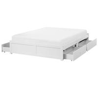 Bed with Storage Drawers without Headboard BRUX White 160 x 200 cm (EU King Size)