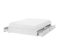 Bed with Storage Drawers without Headboard BRUX White 180 x 200 cm (EU Super King)