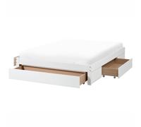 Bed with Storage Drawers without Headboard Wood GIAT 160 x 200 cm (EU King Size) White