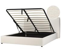 Beliani Ottoman Bed Lavaur Boucle Off-White 180 X 200 Cm (Eu Super King)