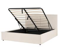 Bed with Storage MOISSAC 160 x 200 cm (EU King Size) Fabric Beige