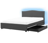 Bed with Storage MONTPELLIER 180 x 200 cm (EU Super King) LED Fabric Multicolour [EEK: G]