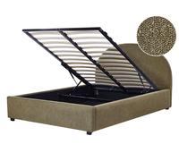 Beliani Ottoman Bed Vaucluse Boucle Olive Green 140 X 200 Cm (Eu Double)