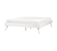 Beliani Bed Without Headboard Berric 140 X 200 Cm Eu Double White, White