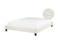 Bed without Headboard Boucle ROANNE 140 x 200 cm (EU Double) Light Beige