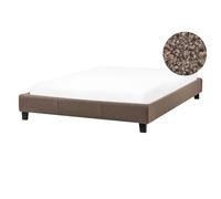 Bed without Headboard Boucle ROANNE 140 x 200 cm (EU Double) Taupe