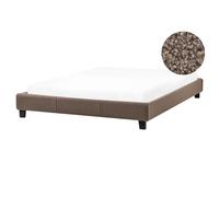 Bed without Headboard Boucle ROANNE 160 x 200 cm (EU King Size) Taupe