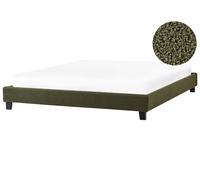 Bed without Headboard Boucle ROANNE 180 x 200 cm (EU Super King) Dark Green