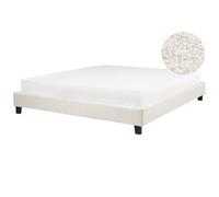 Bed without Headboard Boucle ROANNE 180 x 200 cm (EU Super King) Light Beige