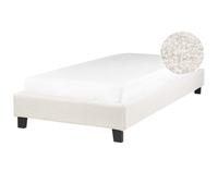Bed without Headboard Boucle ROANNE 90 x 200 cm (EU Single) Light Beige