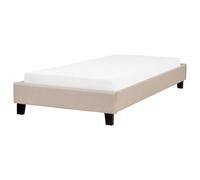 Modern Fabric EU Single Bed Frame 3ft Beige Polyester Linen Roanne