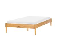 Beliani Bed Without Headboard Pine Wood Veyrac 120 X 200 Cm (Eu Small Double) Light Brown
