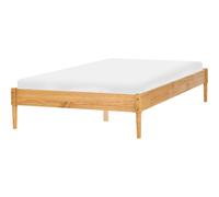 Beliani Bed Without Headboard Pine Wood Veyrac 120 X 200 Cm (Eu Small Double) Light Brown