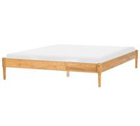 Beliani Bed Without Headboard Pine Wood Veyrac 180 X 200 Cm (Eu Super King) Light Brown