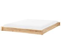 Beliani Bed Without Headboard Wood Antras 160 X 200 Cm (Eu King Size) Light Brown