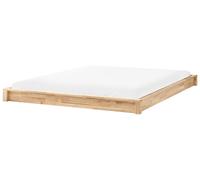 Beliani Bed Without Headboard Wood Antras 180 X 200 Cm (Eu Super King) Light Brown
