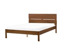 Beliani Wooden Eu Double Size Bed Light Boisset