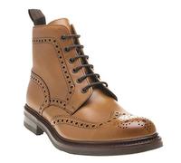 Loake Bedale Mens Wide Fit Brogue Boots TAN Burnished