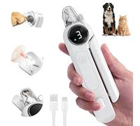 Bedama 2-in-1 Dog Nail Clippers & Grinder with Dual LED Lights, Professional Electric Pet Nail Trimmer with 3 Speeds & Dust Cover, Quiet Grooming Tool for Large, Medium, Small Dogs & Cats