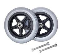 BEdaw Front Wheelchair Wheel, Replacement Wheel for Rollators, 2 Pcs Solid Tyre 6" 7" 8", Walker Wheels Black/Gray, Firm Tread for Easier Rolling/Gris/8Inch/20Cm