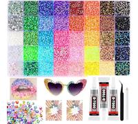 Bedazzler Kit with Rhinestones, Colorful DIY Resin Rhinestone Kit, 32000 PCS Multicolor Book Bedazzling Kit, 2-3 Mm Bedazzling Kits Small Gems (About 32000 Pieces in 40 grids)