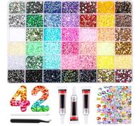 Bedazzling Kit Bedazzle Kits, 42 Colors Diamond Rhinestones 3mm 32000 Pcs Resin Jelly Flatback Gems, Bedazzling Kit with Glue & 3Pcs Tools for Diamond Art, Clothes, Shoes, Nail Art, Books, Phone Cases