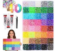 Bedazzling Kit with Glue, 32000Pcs Flatback Rhinestones for Crafts, 40 Colors Resin Nail Gems Set with Pick Up Pen, Tweezers, DIY Bling Starter Kit for Tumblers, Face Makeup (32000 Pcs & 40 Colors)