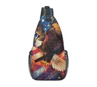 Bedbliss American Flag Eagle Print Sling Bag Crossbody Shoulder Backpack Chest Bags Gym Travel Hiking Casual Daypack