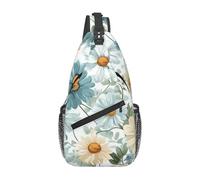Bedbliss Colorful Beautiful Flowers Print Sling Bag Crossbody Shoulder Backpack Chest Bags Gym Travel Hiking Casual Daypack