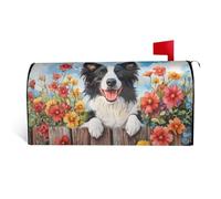 Bedbliss Cute Border Collie Dog Print Mailbox Covers Standard Size 64.5x53 Cm Post Letter Box Cover Garden Decorations