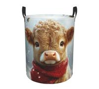 Bedbliss Cute Highland Cow Print Laundry Basket For Storage Bins Gift Baskets Bedroom Clothes Hamper