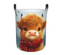 Bedbliss Cute Highland Cow Print Laundry Basket For Storage Bins Gift Baskets Bedroom Clothes Hamper