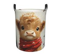 Bedbliss Cute Highland Cow Print Laundry Basket For Storage Bins Gift Baskets Bedroom Clothes Hamper