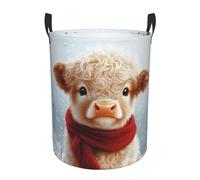 Bedbliss Cute Highland Cow Print Laundry Basket For Storage Bins Gift Baskets Bedroom Clothes Hamper