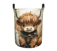 Bedbliss Cute Highland Cow Print Laundry Basket For Storage Bins Gift Baskets Bedroom Clothes Hamper