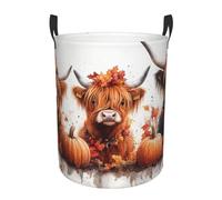 Bedbliss Cute Highland Cow Print Laundry Basket For Storage Bins Gift Baskets Bedroom Clothes Hamper
