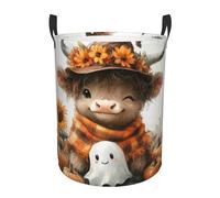 Bedbliss Cute Highland Cow Print Laundry Basket For Storage Bins Gift Baskets Bedroom Clothes Hamper